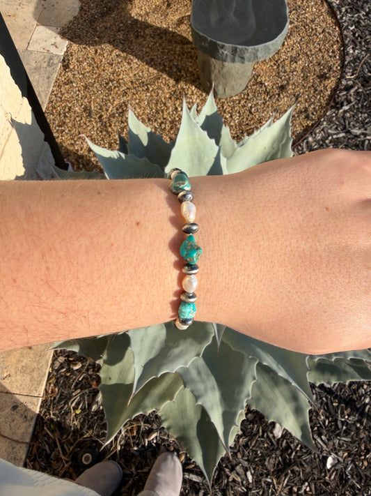 Turquoise & Pearl Bracelet