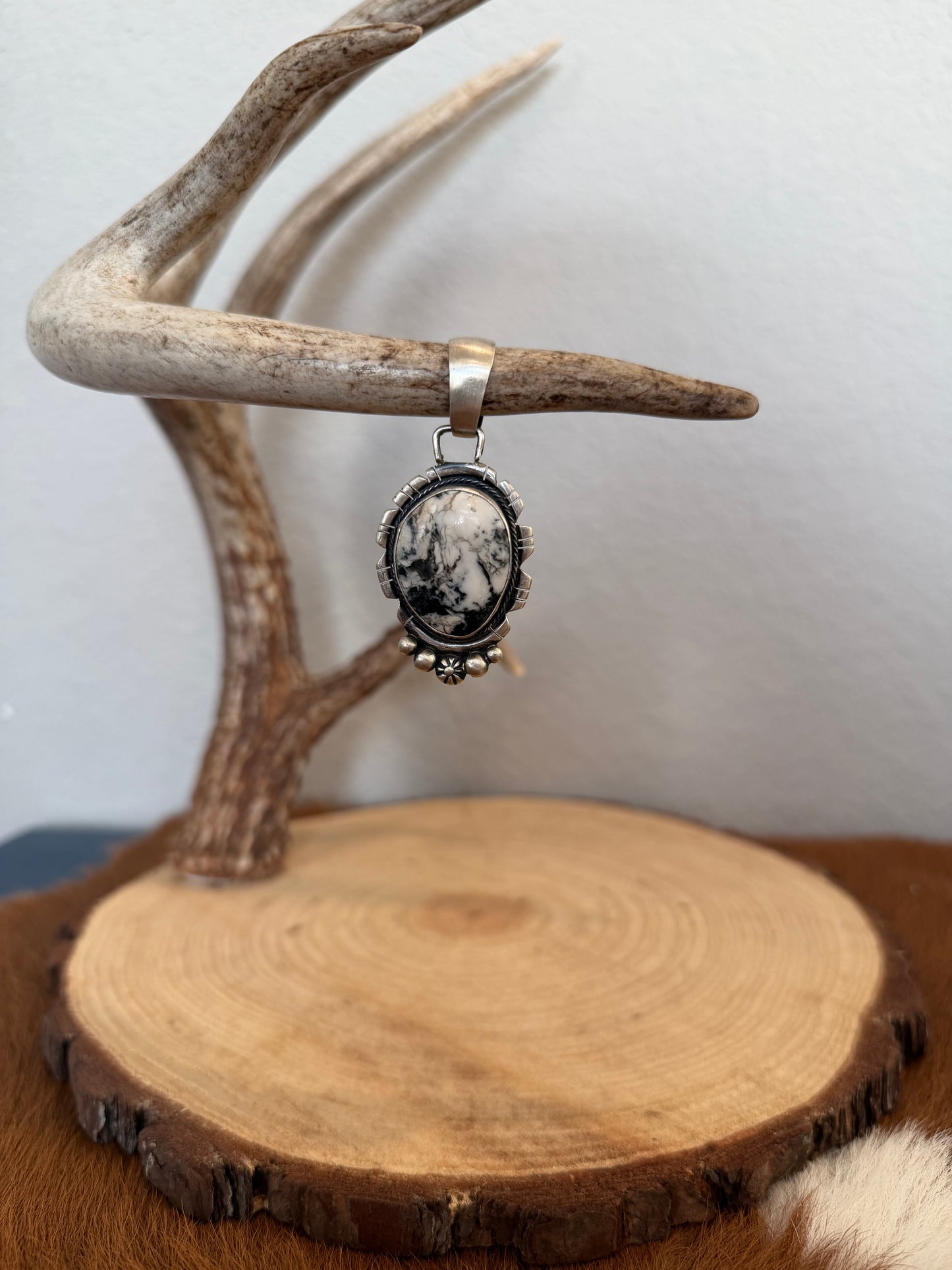 White Buffalo Single Pendant