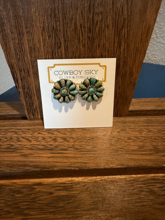 Green Kingman Small Cluster Earring