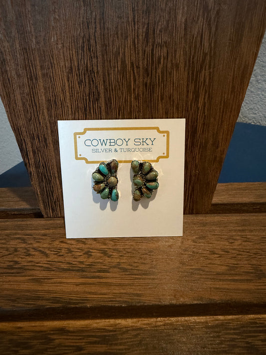 Green Kingman Half Cluster Earring