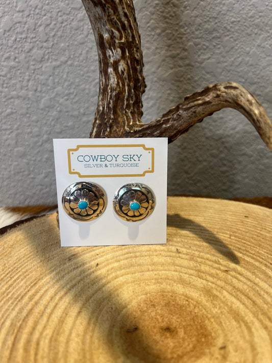 Turquoise Concho Earring