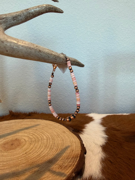 Pink Conch & Copper Bracelet