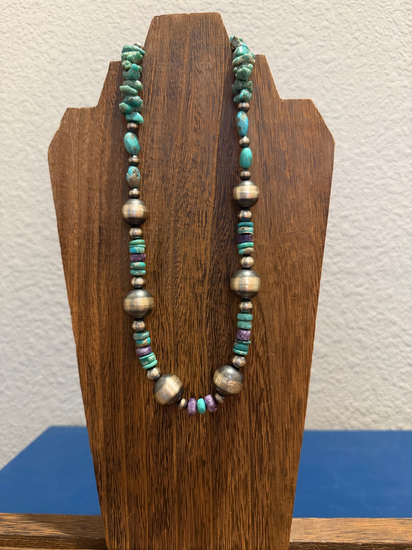 Turquoise & Handmade Pearl Necklace