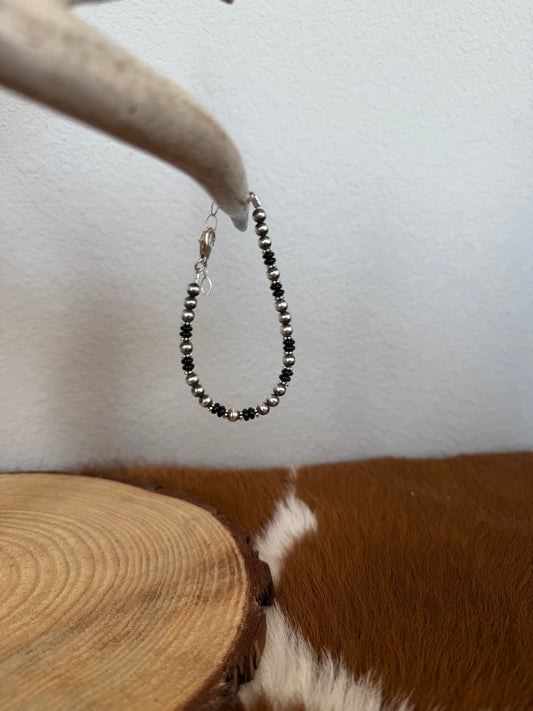 Black Onyx & Sterling Silver Bracelet