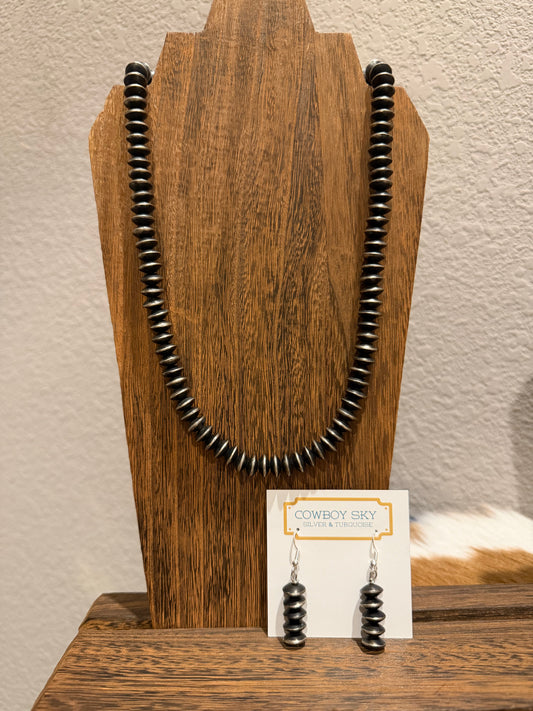 10mm Handmade Navajo Pearls Necklace & Earrings