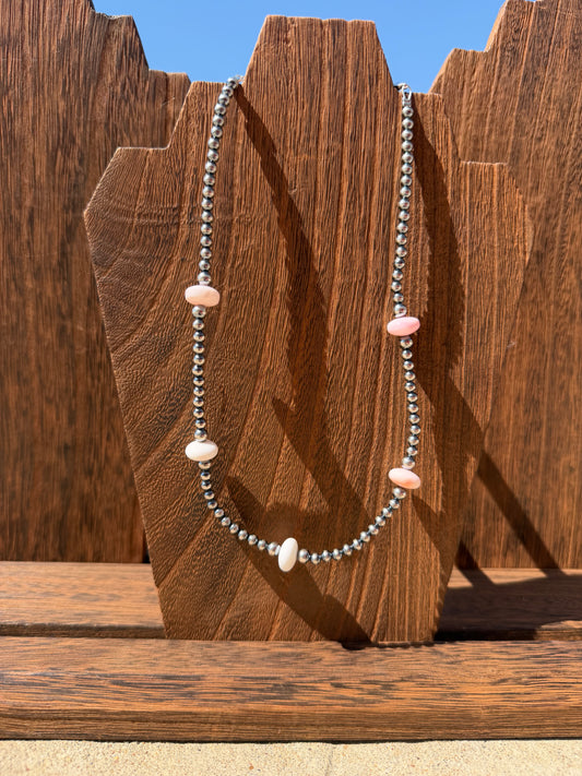 Pink Conch Saucer Necklace